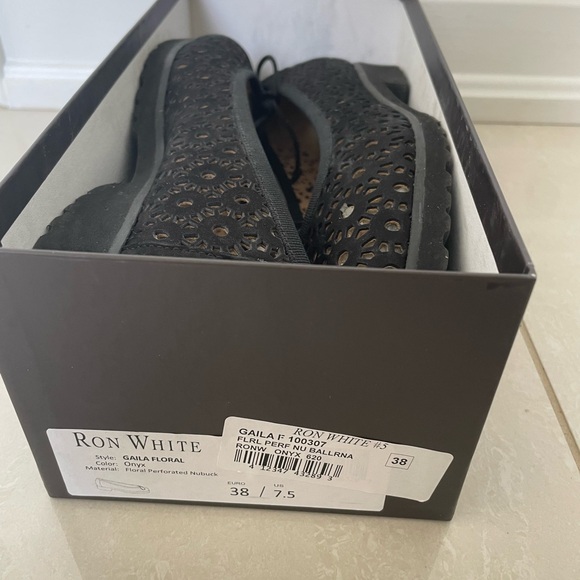 Ron White Gaila Floral Black Flats - Size 7.5 - Picture 3 of 4